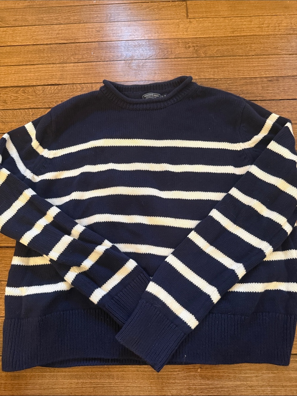 Vineyard Vines Navy and White Striped Crewneck Sweater